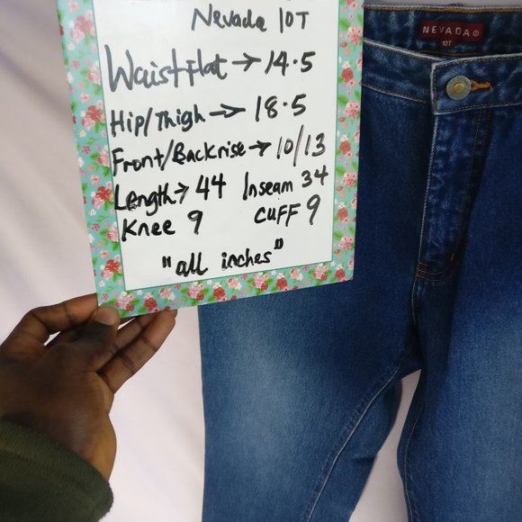 Vintage TALL 90s Highrise Straight Flared jeans w10T +MEASUREMENT Rigid denim - Picture 7 of 7